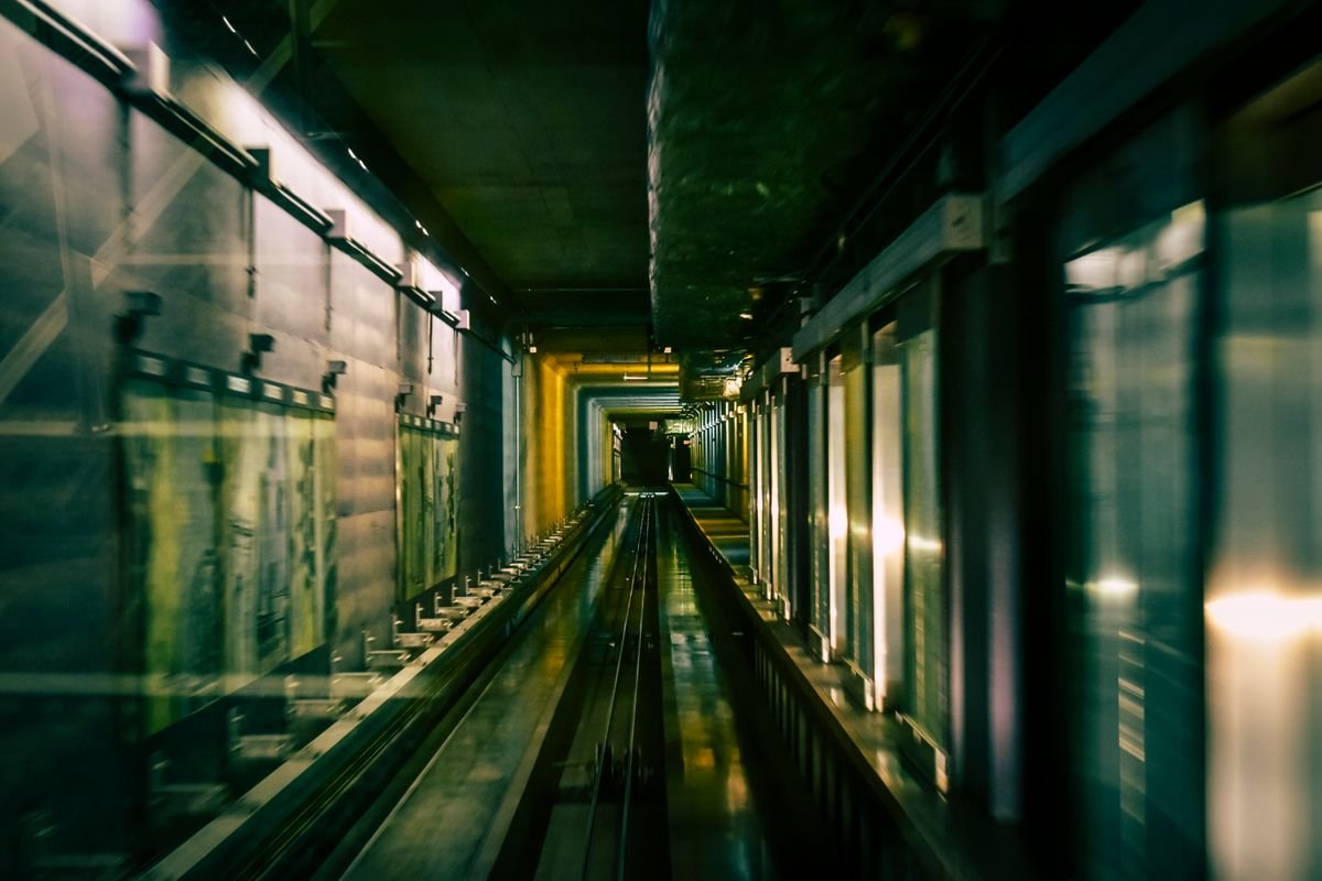 View along an elevator shaft